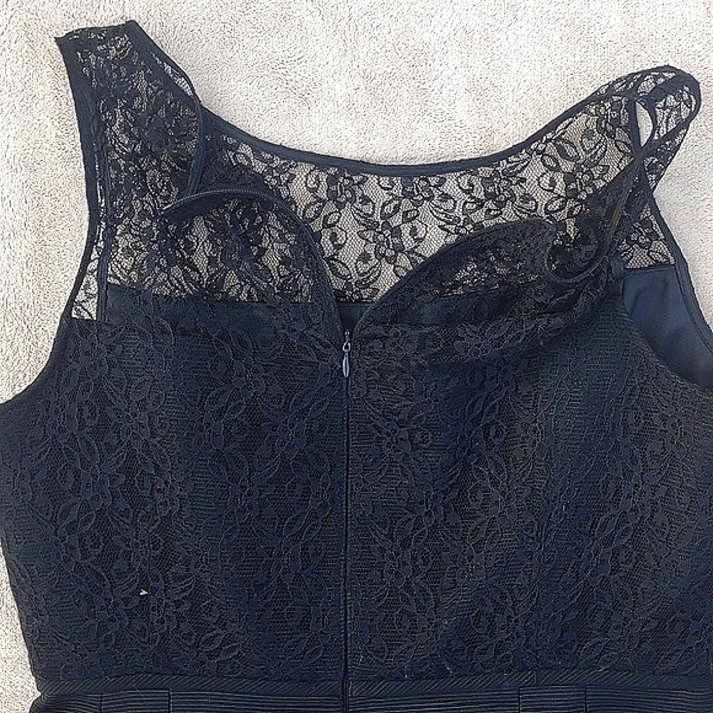 😎TARARI ARTHUR S. LEVINE Lace Cocktail Dress in Black - Picture 6 of 12